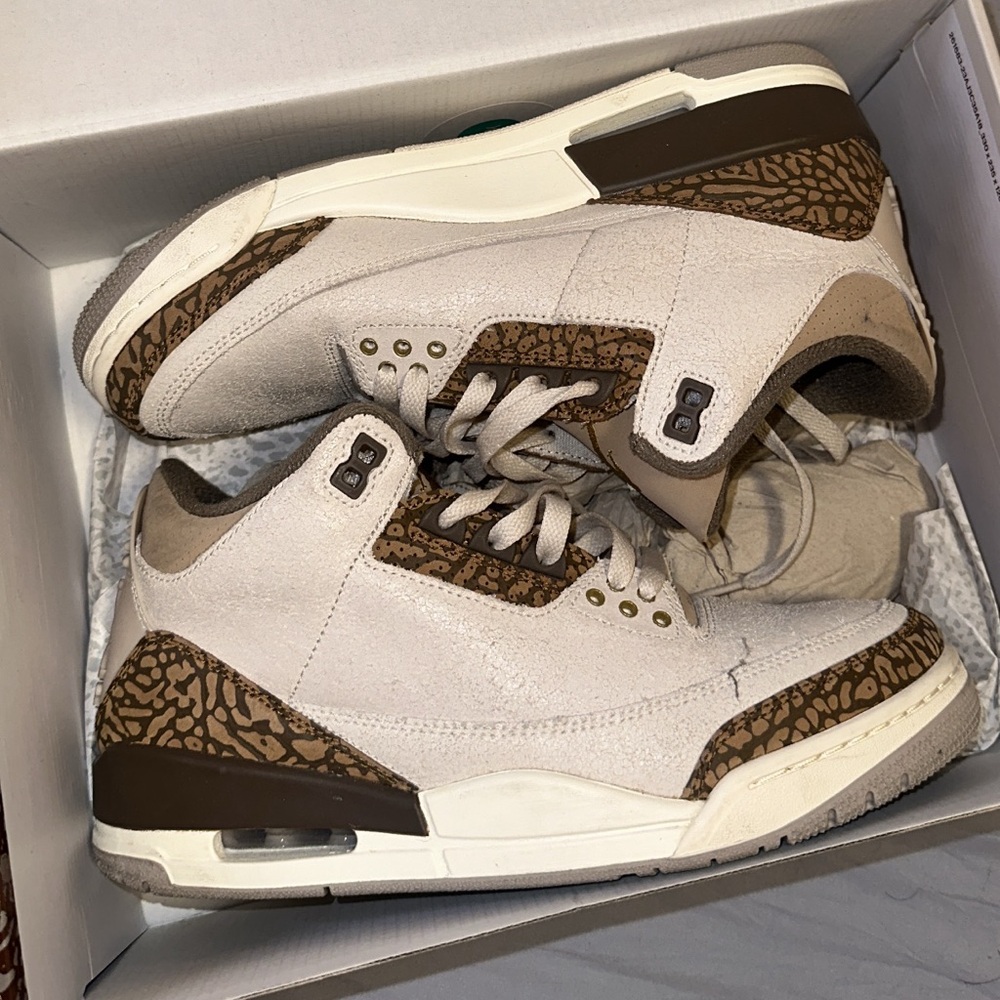 Jordan White and Brown Sneakers with Mocha Accents